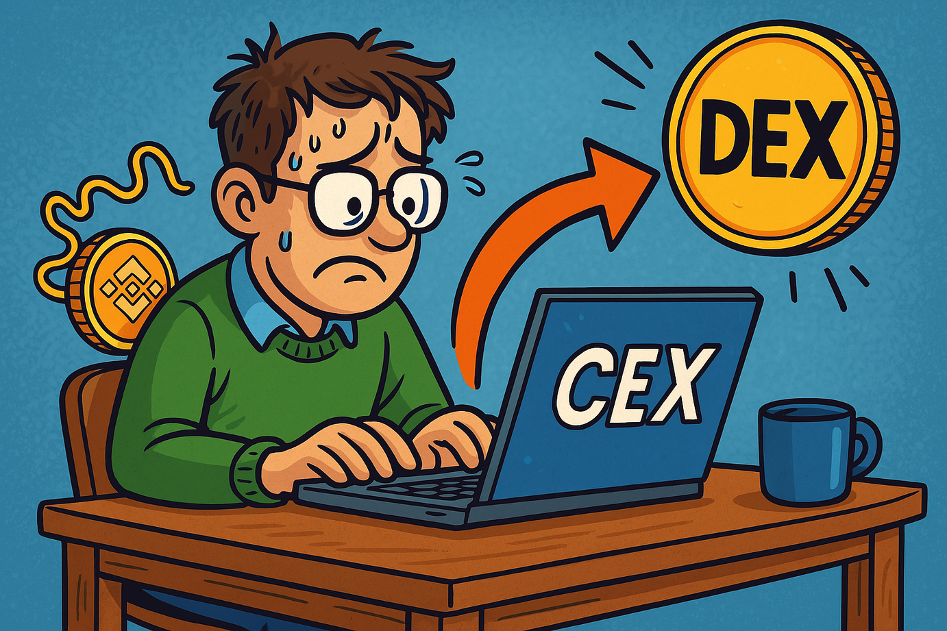 Пользователь подключается к DEX через Binance